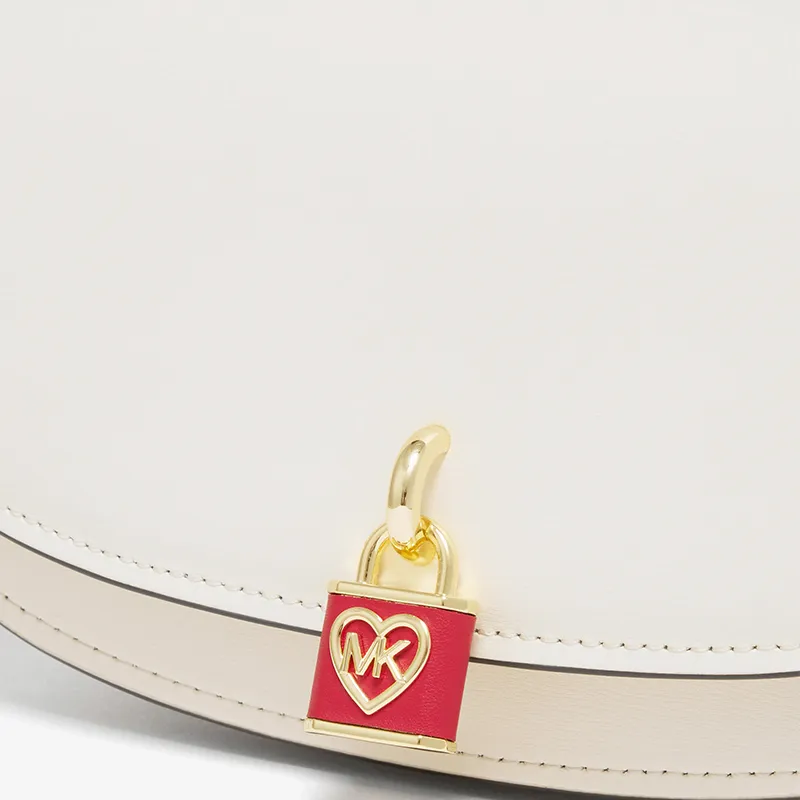 MICHAEL KORS Mila Cow Leather Crossbody Handbag, Shoulder Bag Small Size Women's Milk White-3