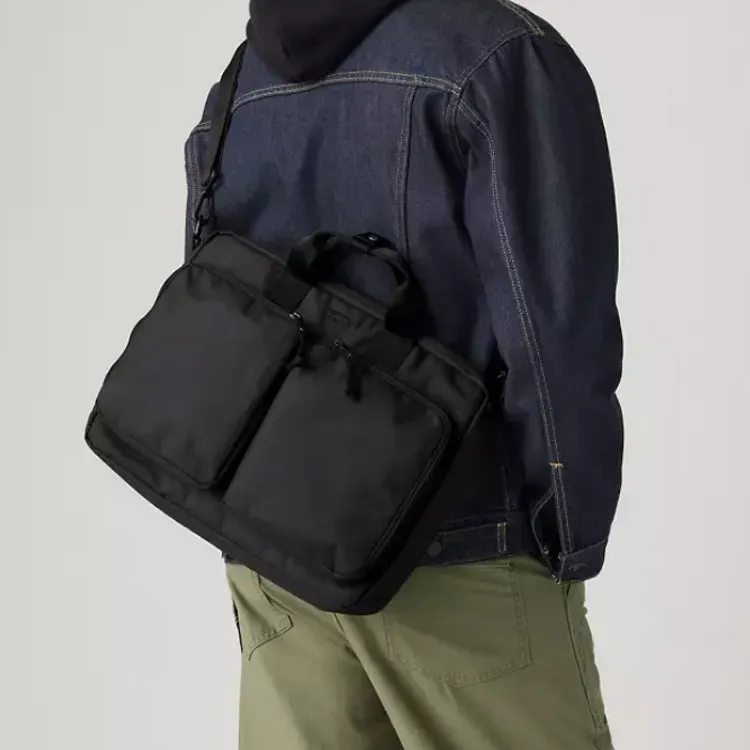 Levi's Polyester Messenger Bag, Handbag, Shoulder Bag, Crossbody Bag Men's Black-4