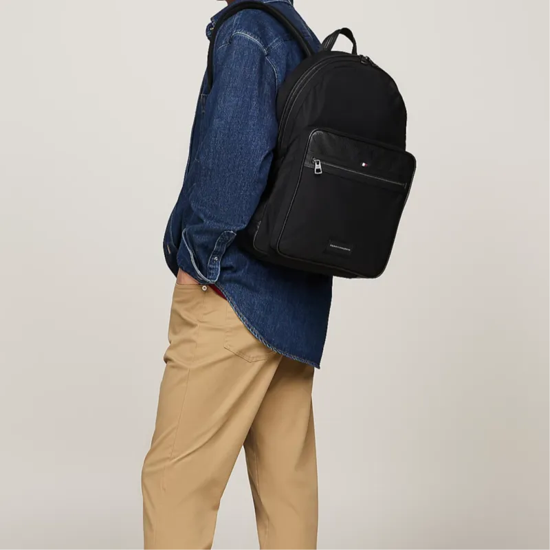 Tommy Hilfiger Recycled Material Backpack Regular Men's Black-3
