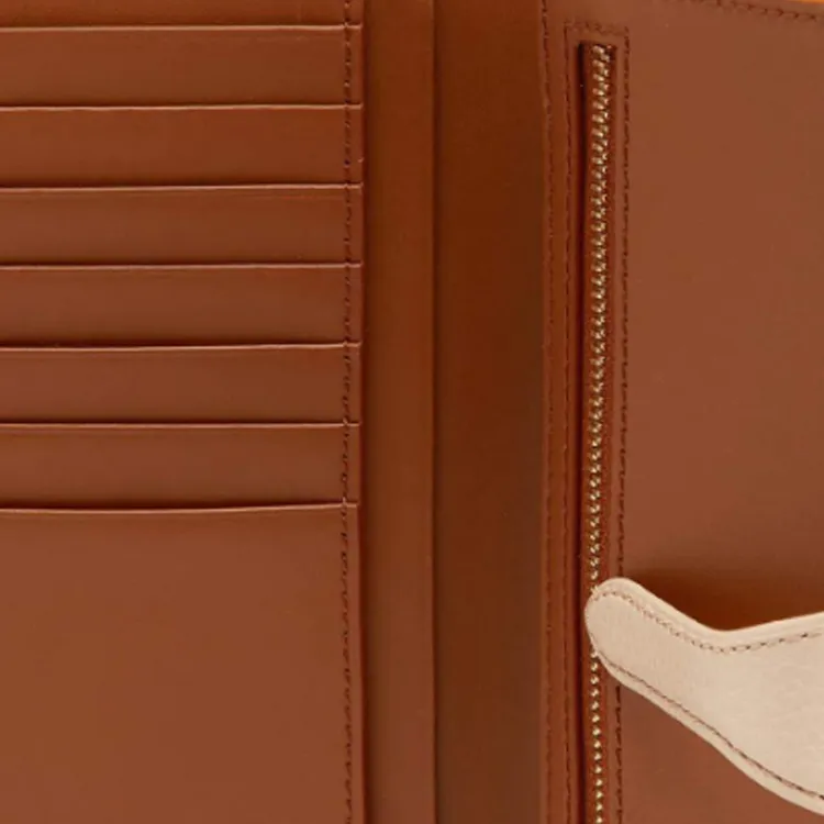 Furla Sofia Collection Grain Texture Leather Clutches Card Holder Wallet Women's Orange-4