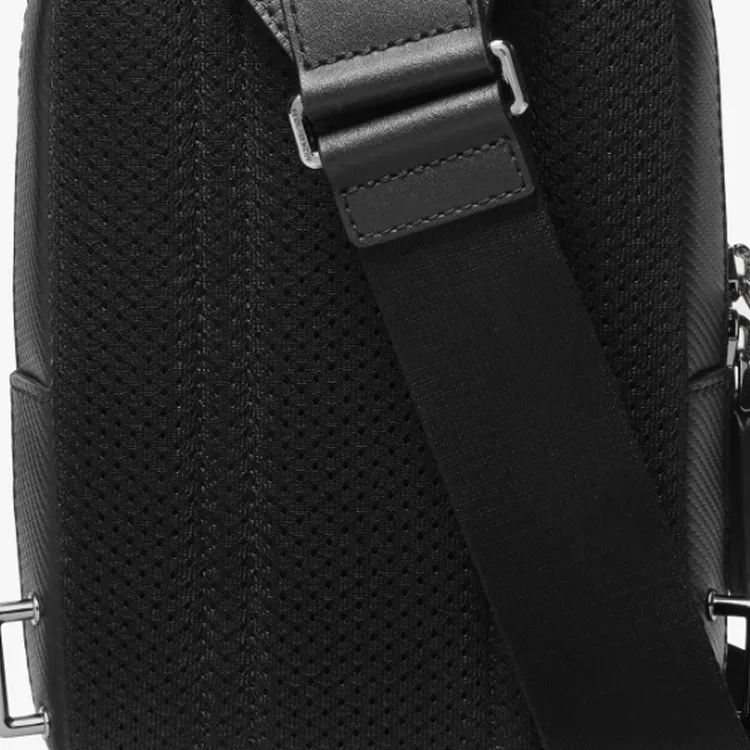 MICHAEL KORS Split Cow Leather With Textile Shoulder Bag, Crossbody Bag Medium Size Men's Black-3