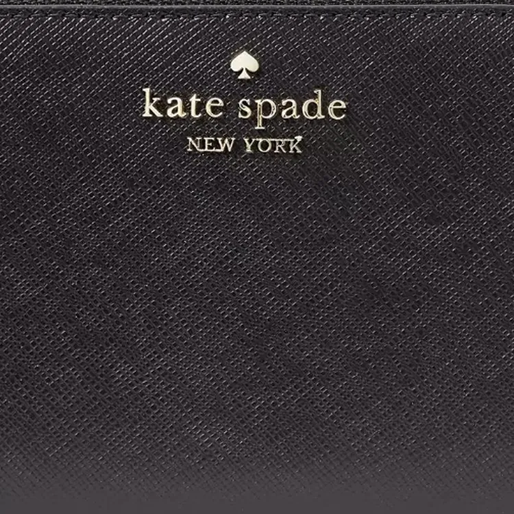 Kate Spade Cross Grain Leather Wallet Large Size Unisex Black-3