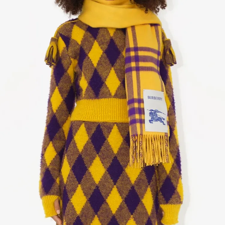 Burberry Logo Patch Checkered Scarf-2