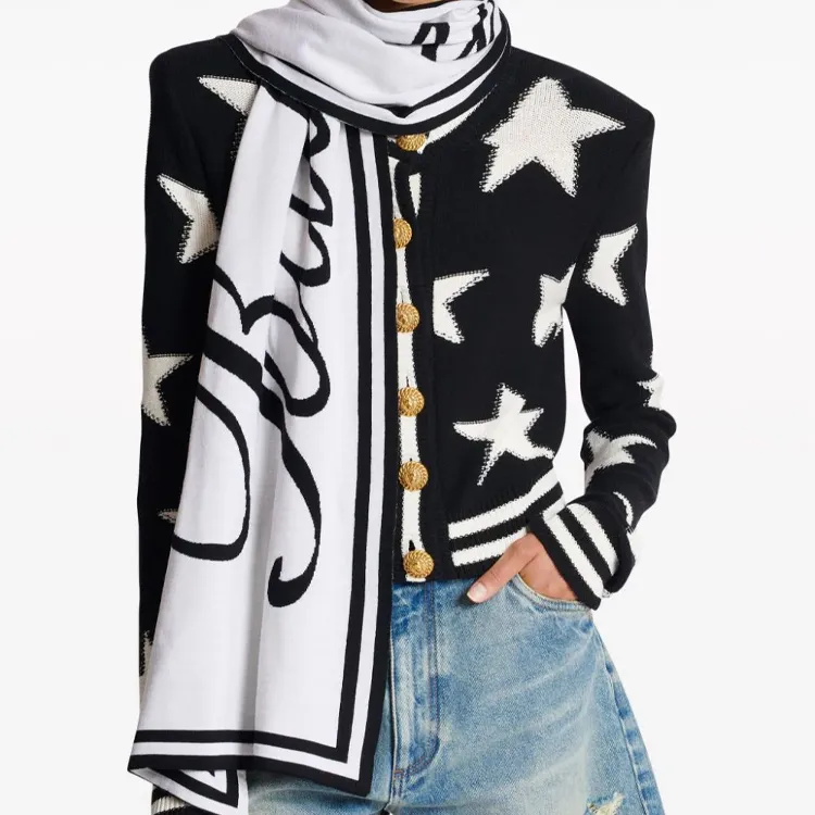 BALMAIN Signature Wool Scarf-1