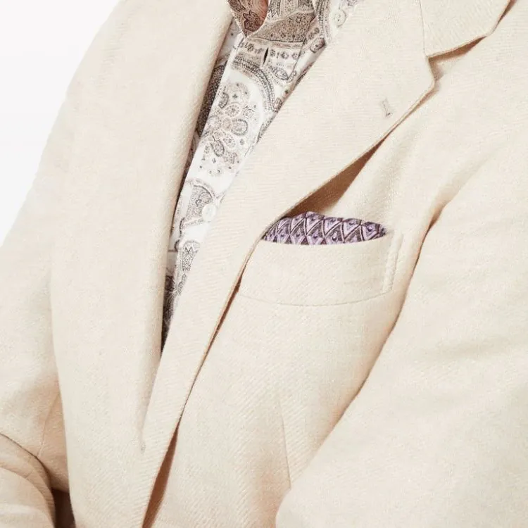 Brunello Cucinelli Geometric pattern Silk Pocket Square-2