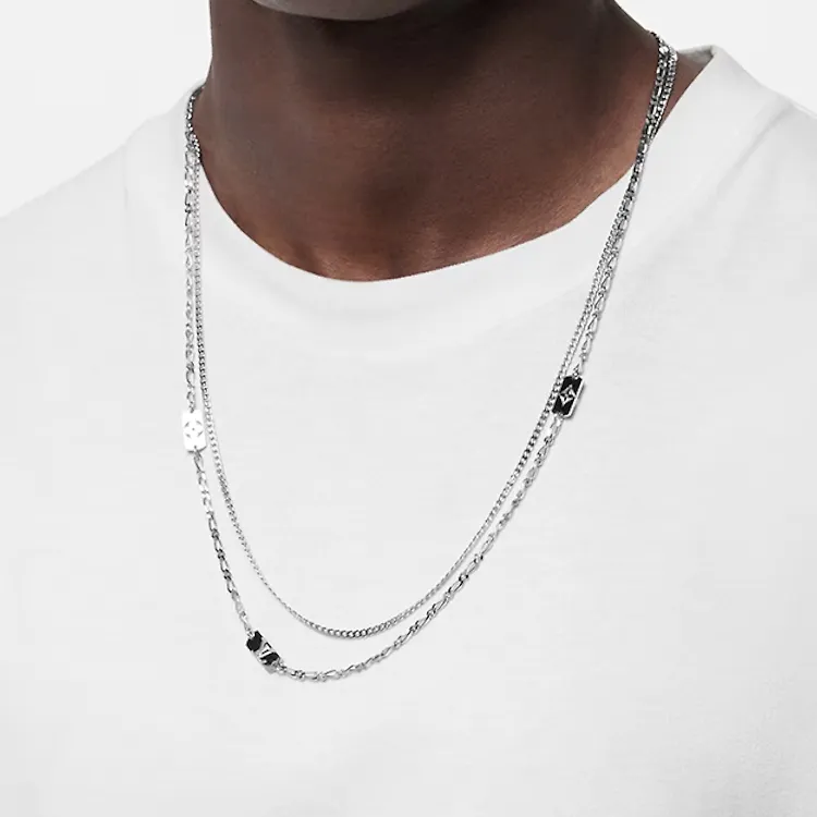 LOUIS VUITTON Metal Necklaces Men's Silver-4