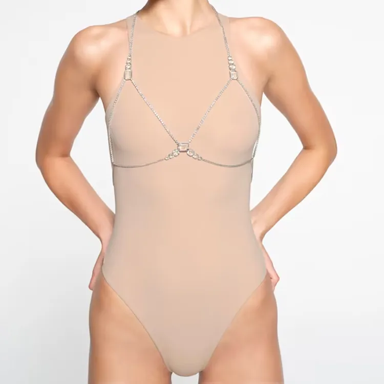 Swarovski Skims Body Chains Women's White-1
