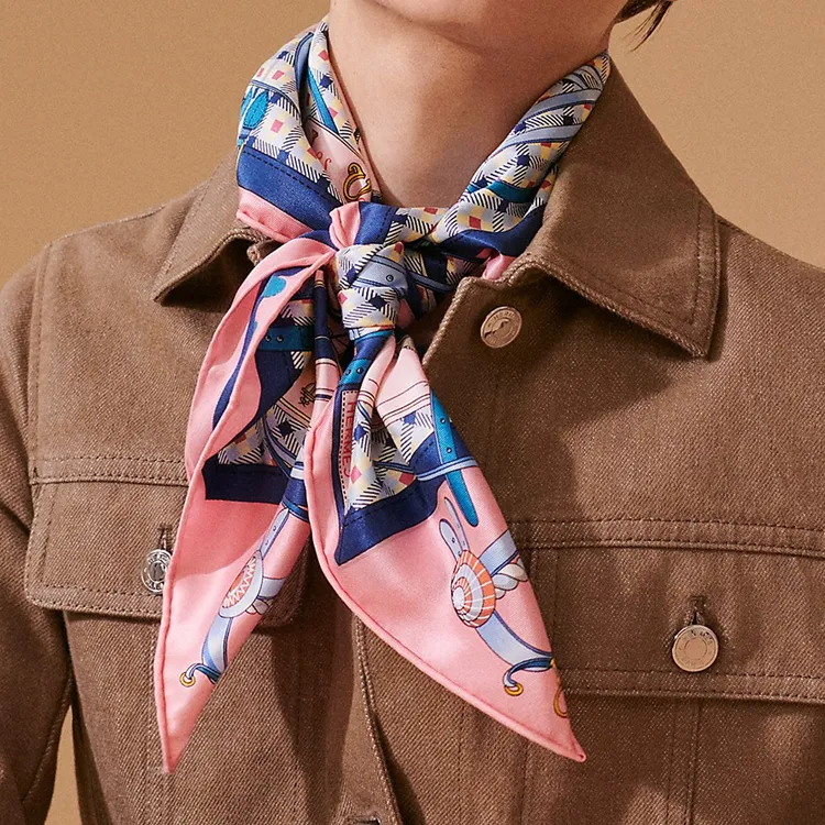 HERMES Silk Scarves Women's Pink-1