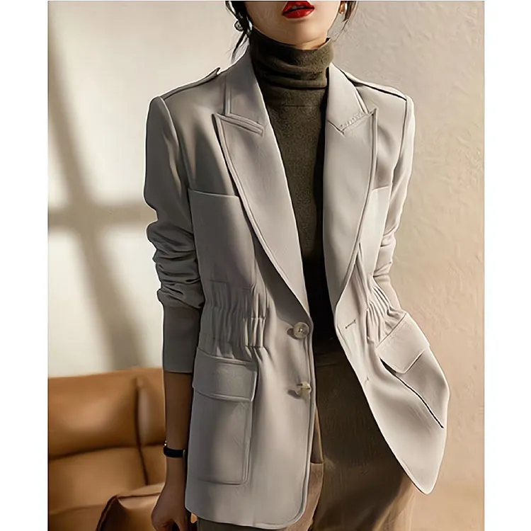 THEORY Business Suits Women's Light Beige Gray-2