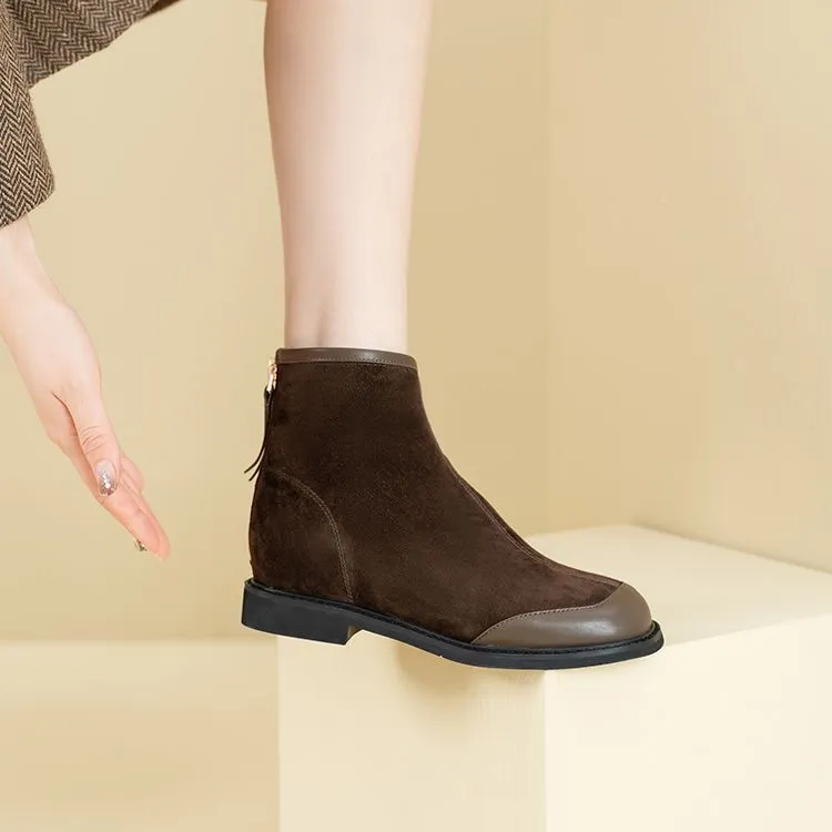 AOKANG Ankle Boots 2cm Women's Brown-3