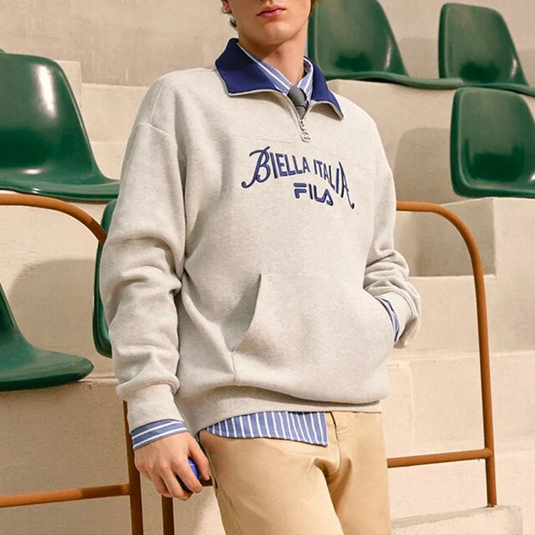 FILA Sweatshirts Unisex Ivory Heather Gray-7