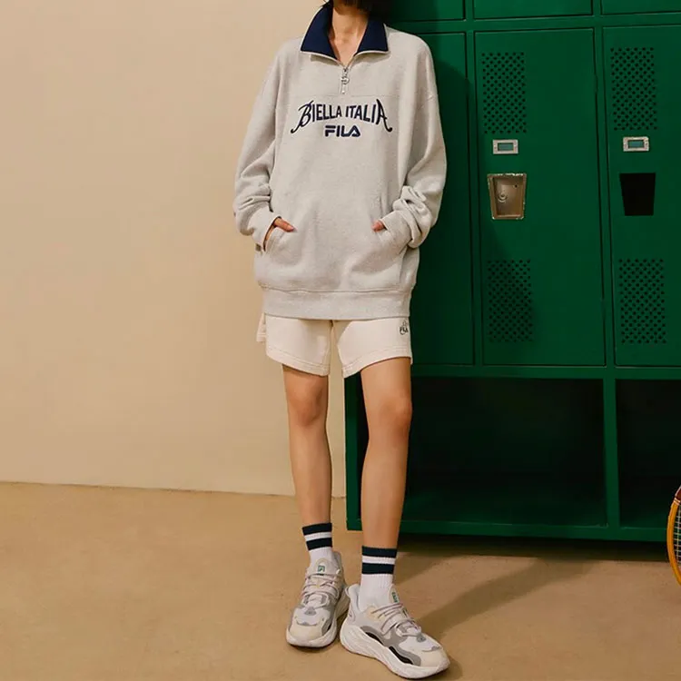 FILA Sweatshirts Unisex Ivory Heather Gray-6