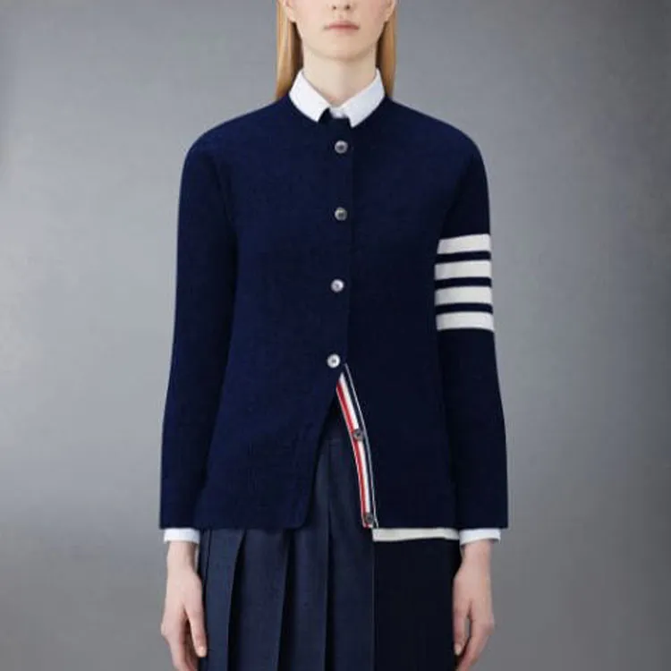 THOM BROWNE 4 Bar V Neck Cardigan-5