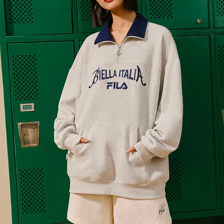FILA Sweatshirts Unisex Ivory Heather Gray-3