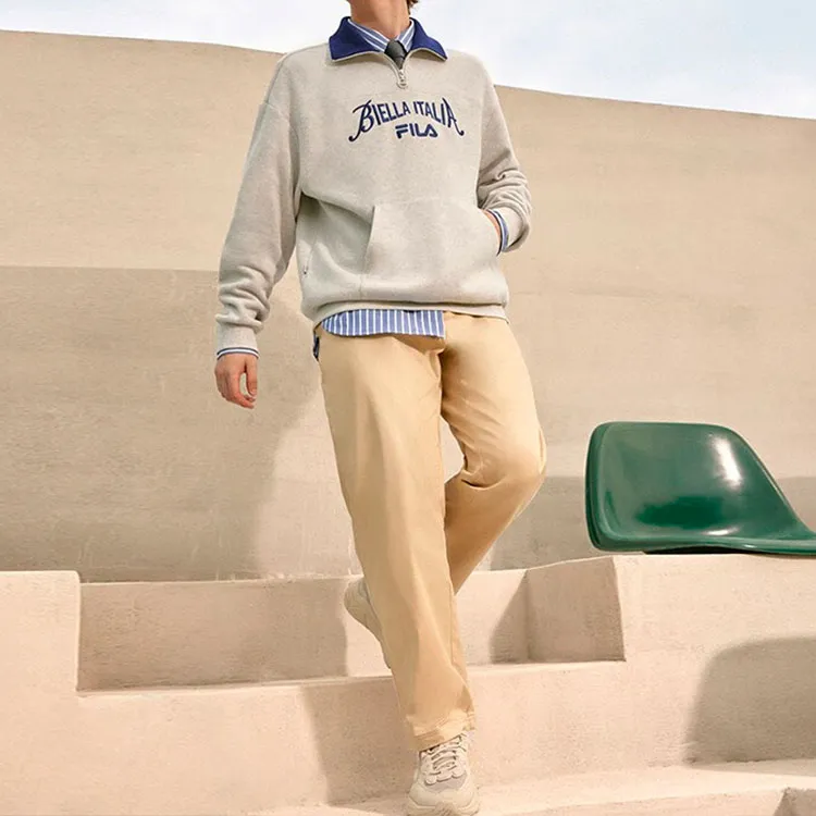 FILA Sweatshirts Unisex Ivory Heather Gray-5