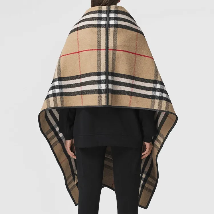 Burberry Check Fringed Cape-1