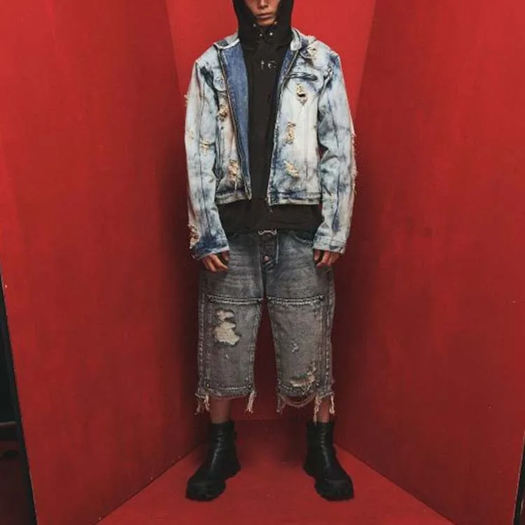 THUG CLUB SS24 Denim Jacket Unisex Blue-1