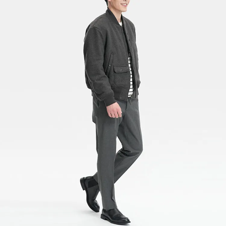 UNIQLO Suit Trousers Men Dark Gray-3