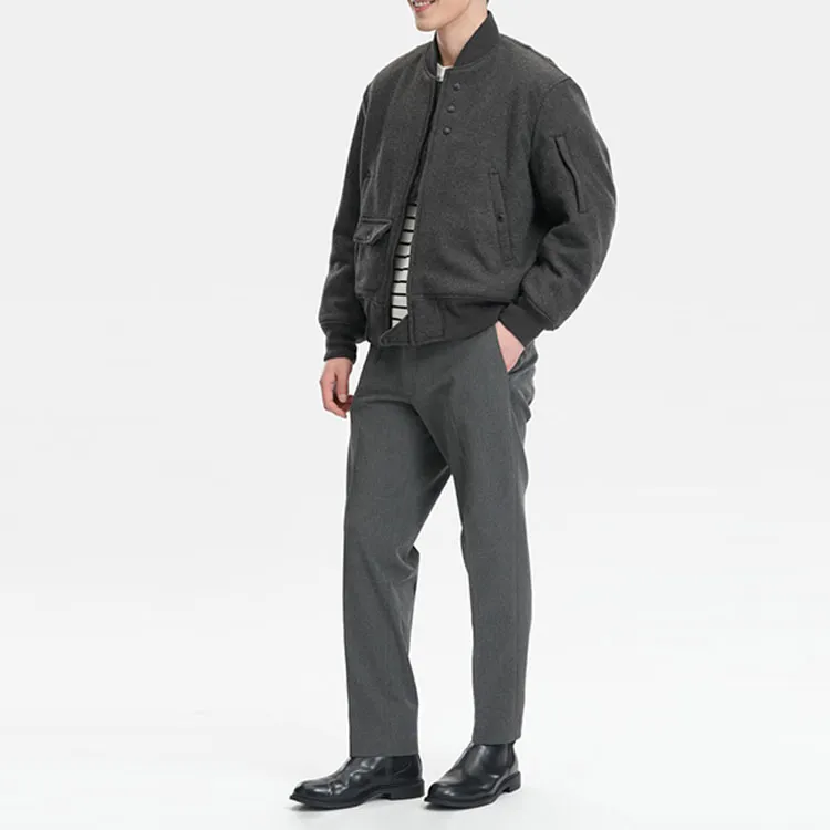 UNIQLO Suit Trousers Men Dark Gray-2