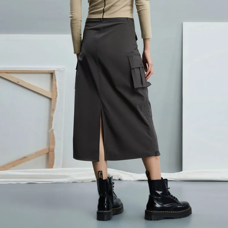 GAP Casual Long Skirts Women's Black Gray Color-4