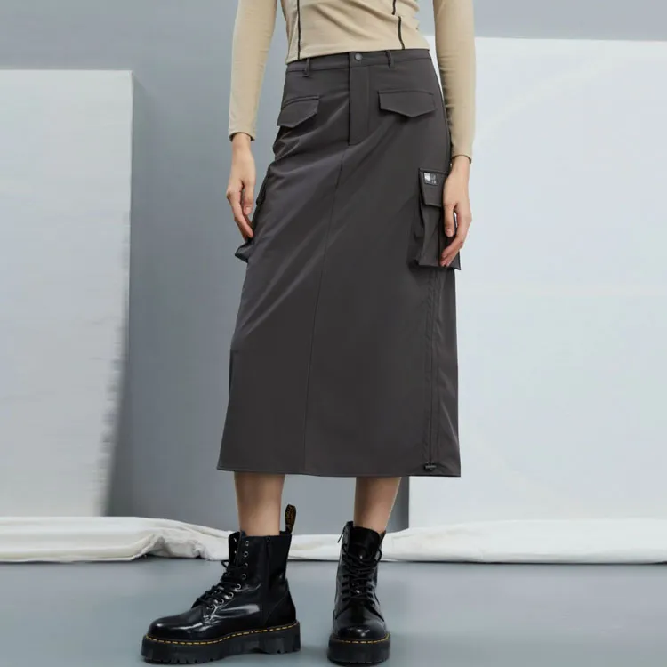 GAP Casual Long Skirts Women's Black Gray Color-3