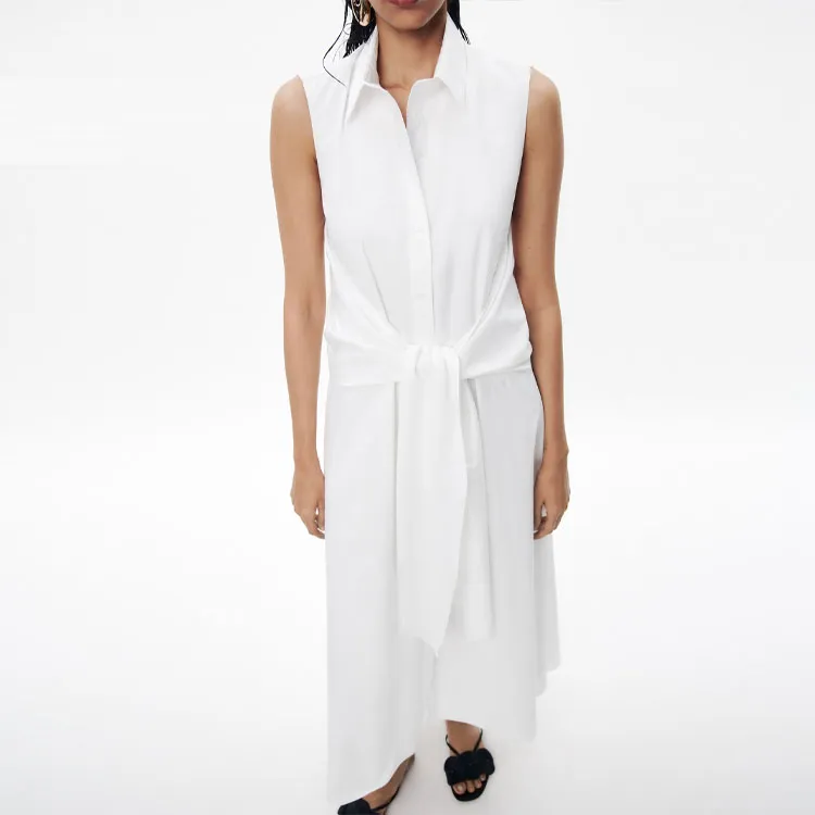 ZARA Sleeveless Dress Women's White-2