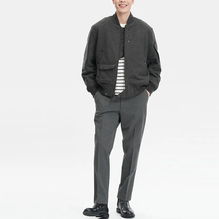 UNIQLO Suit Trousers Men Dark Gray-4