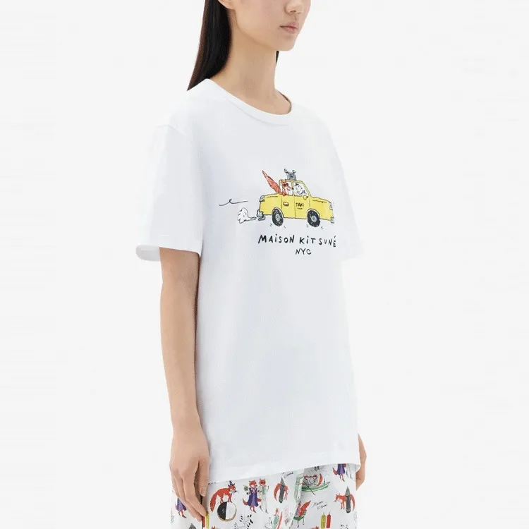 Maison Kitsune T Shirts Unisex White-5