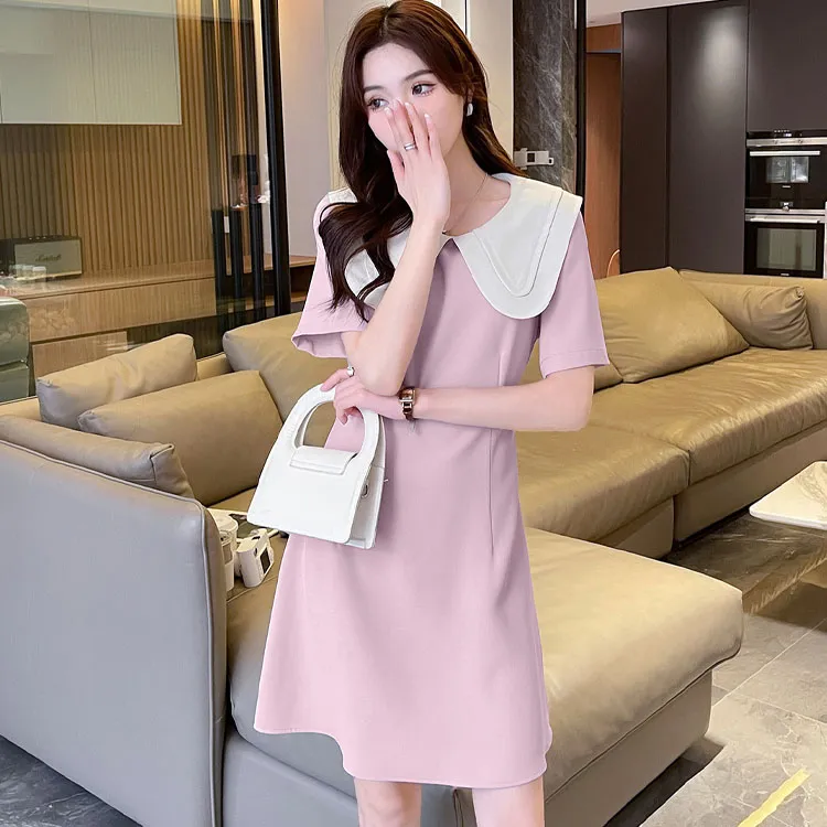 Tonlion Short Sleeved Dresses Women's Haze Pink-4