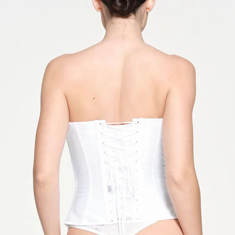 SKIMS ROMANCE SATIN CORSET Strapless Top Women's SNOW/Snow-4