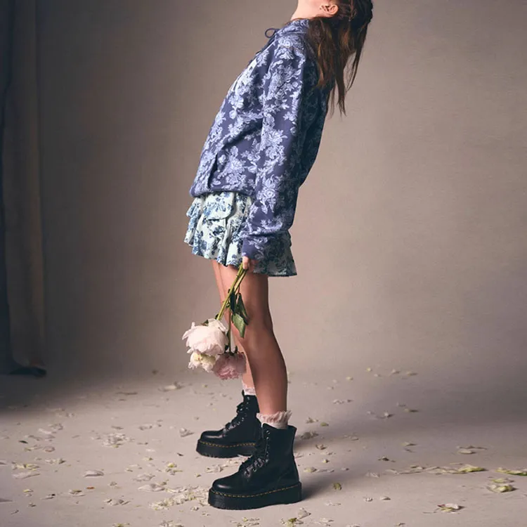 GAP Sweatshirt Unisex Blue Flower Print-2