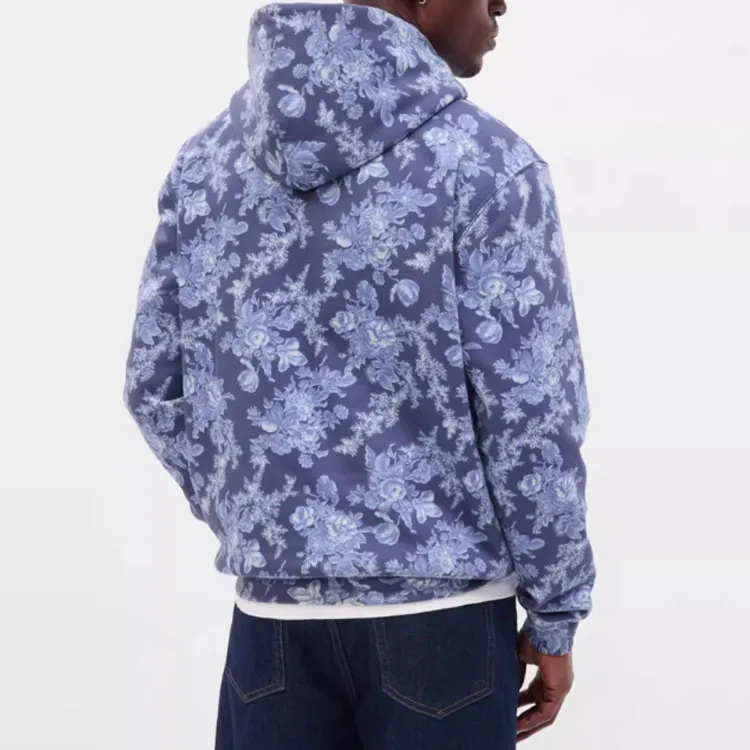 GAP Sweatshirt Unisex Blue Flower Print-4
