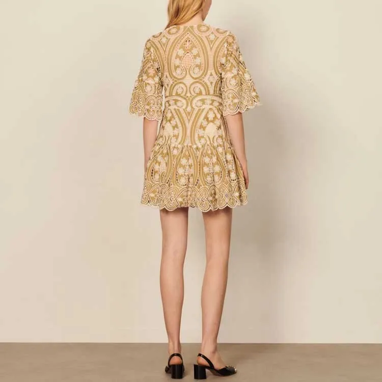 Sandro Short-Sleeved Dresses Women's Green-4