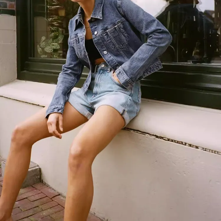 ZARA Denim Shorts Women's Blue-3