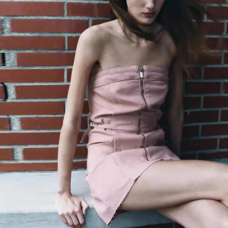 ZARA Sleeveless Dress Women's Pink-2