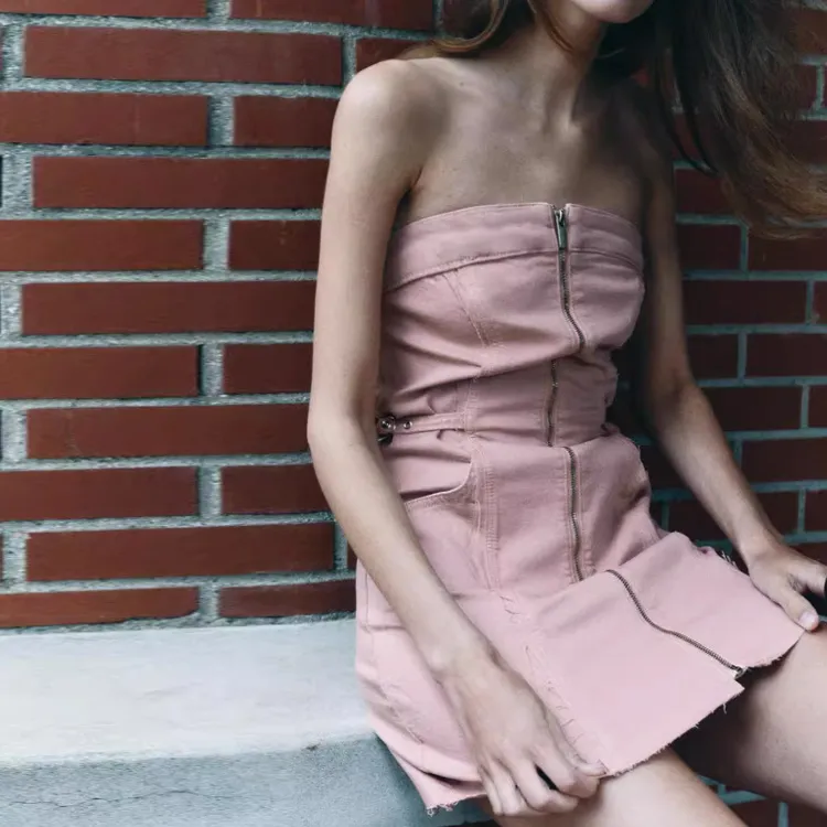 ZARA Sleeveless Dress Women's Pink-3