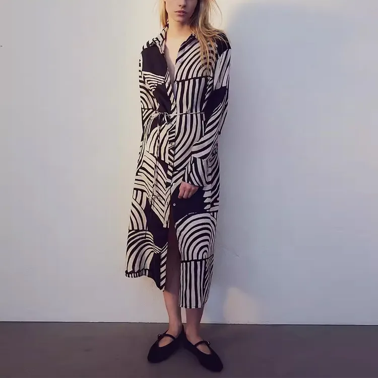 H&M Long Sleeved Dress Women's Black-1