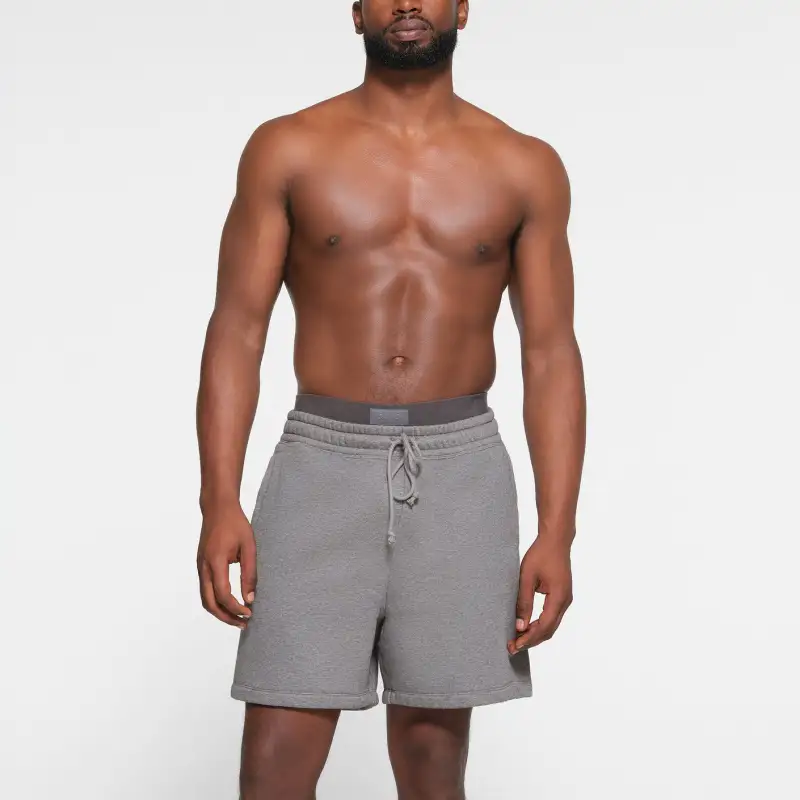 SKIMS FLEECE LOUNGE MENS SHORT Casual Shorts Men's DARK HEATHER GREY/ Dark Hemp Gray-1
