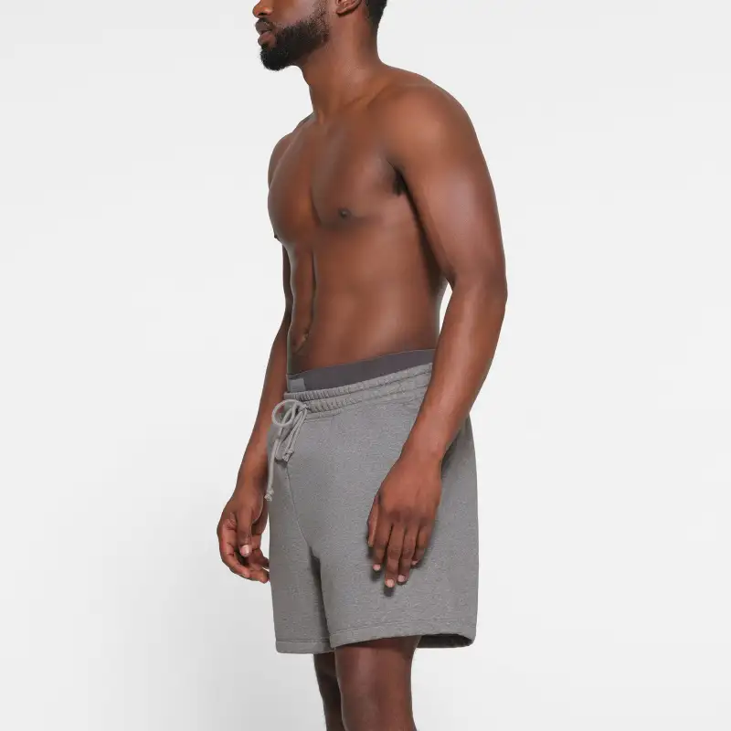 SKIMS FLEECE LOUNGE MENS SHORT Casual Shorts Men's DARK HEATHER GREY/ Dark Hemp Gray-2
