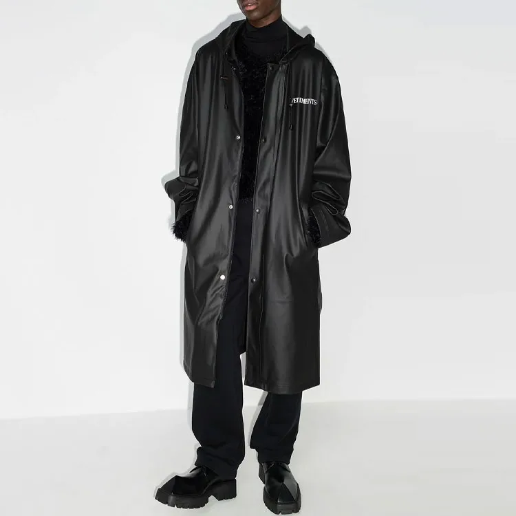 Vetements Trench Coats Men Black-1