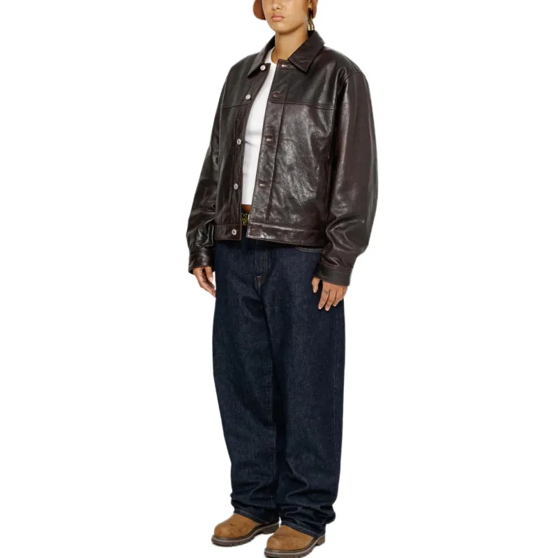 Stussy Trucker Leather Jacket-4