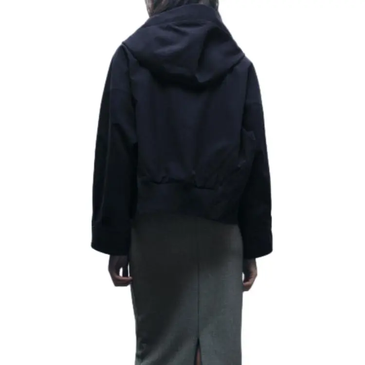ZARA Parka Coats Women's Blue-3