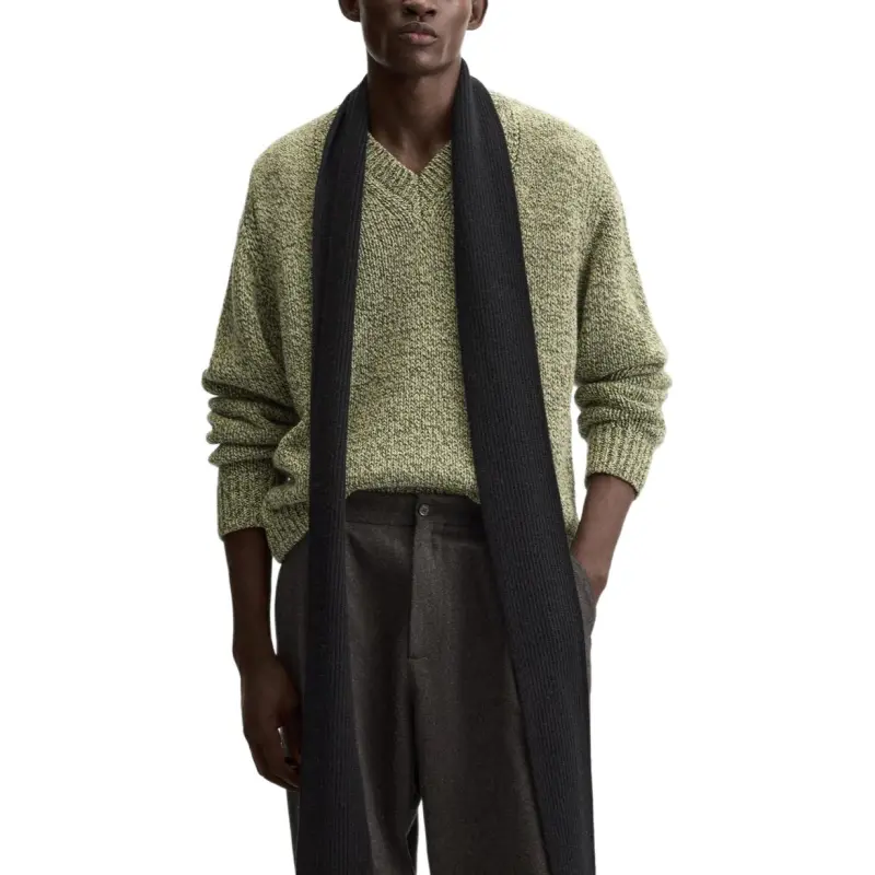 ZARA Sweater Men's Zebra Print Green-2