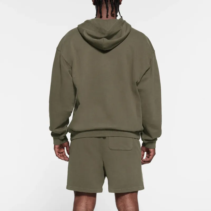 SKIMS TERRY MENS RELAXED ZIP UP HOODIE Sweatshirt Men's MILITARY/Army Green-2