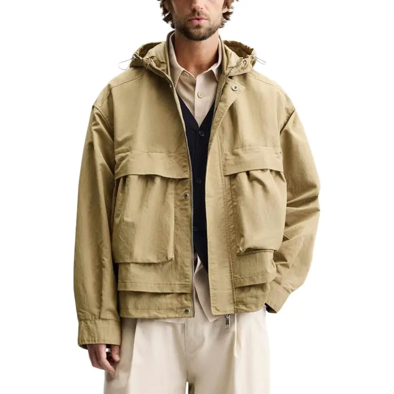 ZARA Jackets Coats Men's Olive Green-2