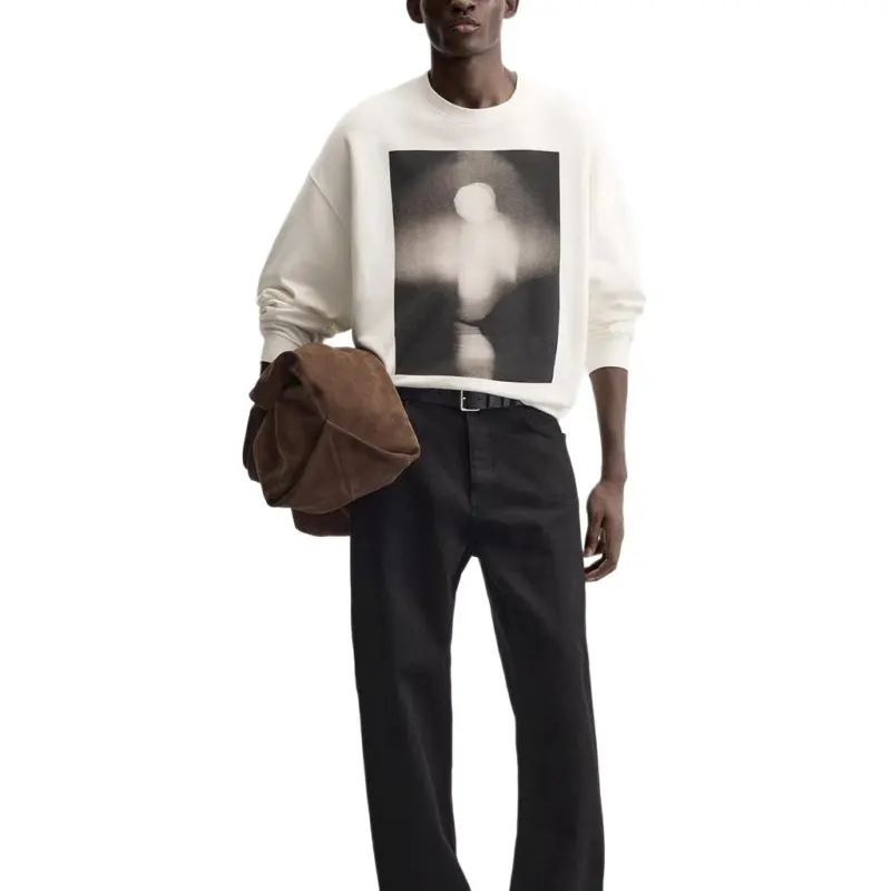 ZARA Sweatshirts Men White-2