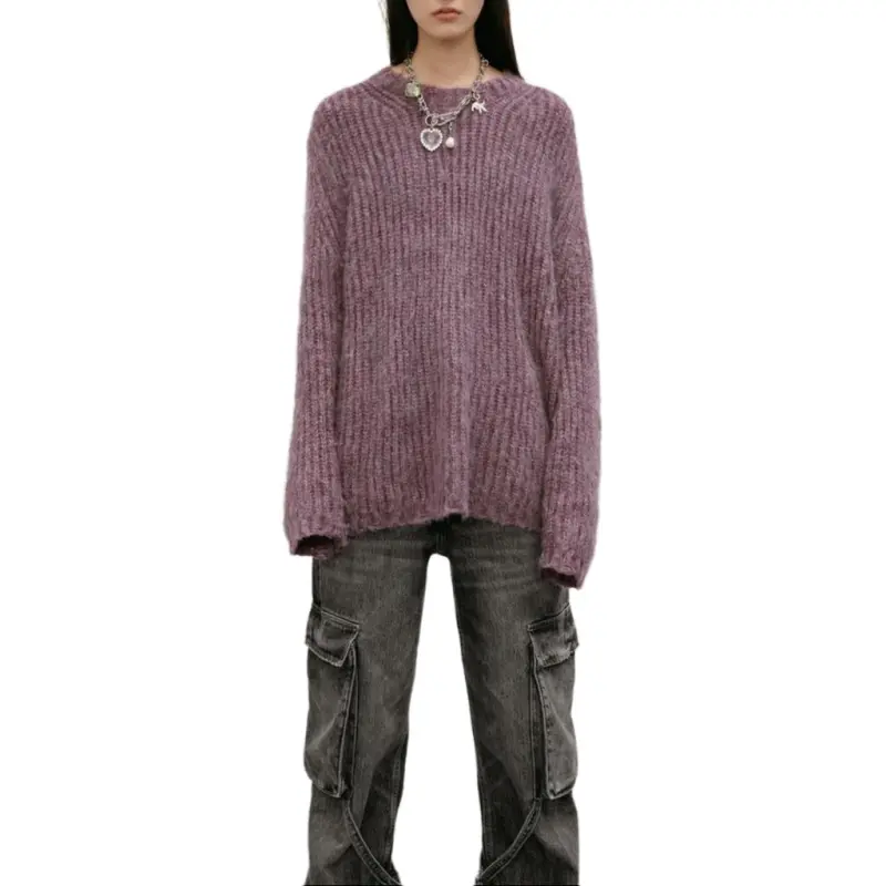 ZARA Sweater Unisex Burgundy Burgundy-2