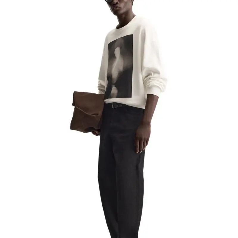 ZARA Sweatshirts Men White-3