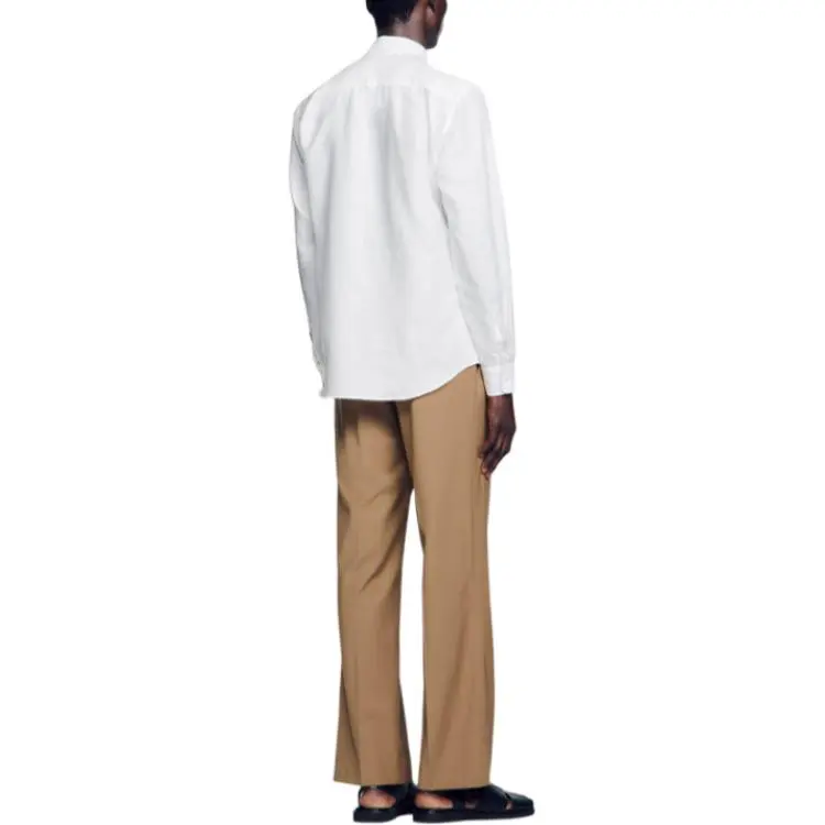 Sandro Button-up Linen Shirt-2