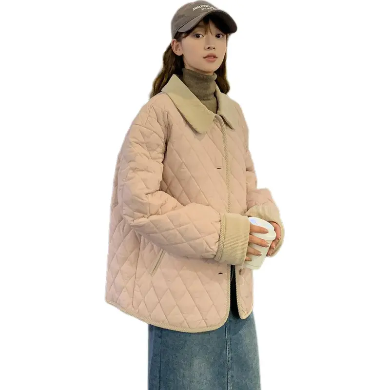 Tonlion Puffer Jacket Women's Gray Pink-1